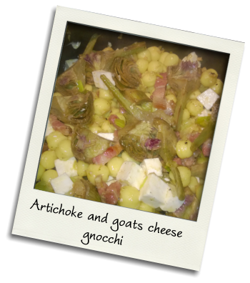 Artichoke and goats cheese  gnocchi