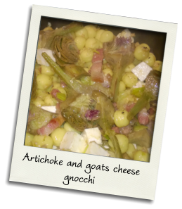 Artichoke and goats cheese gnocchi