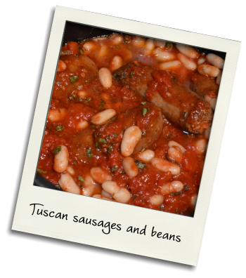 Tuscan sausages and beans